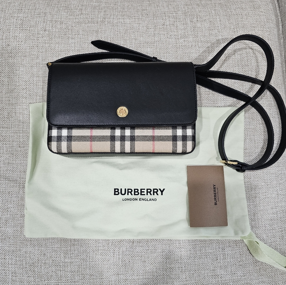 New Hampshire Check Leather Crossbody Bag